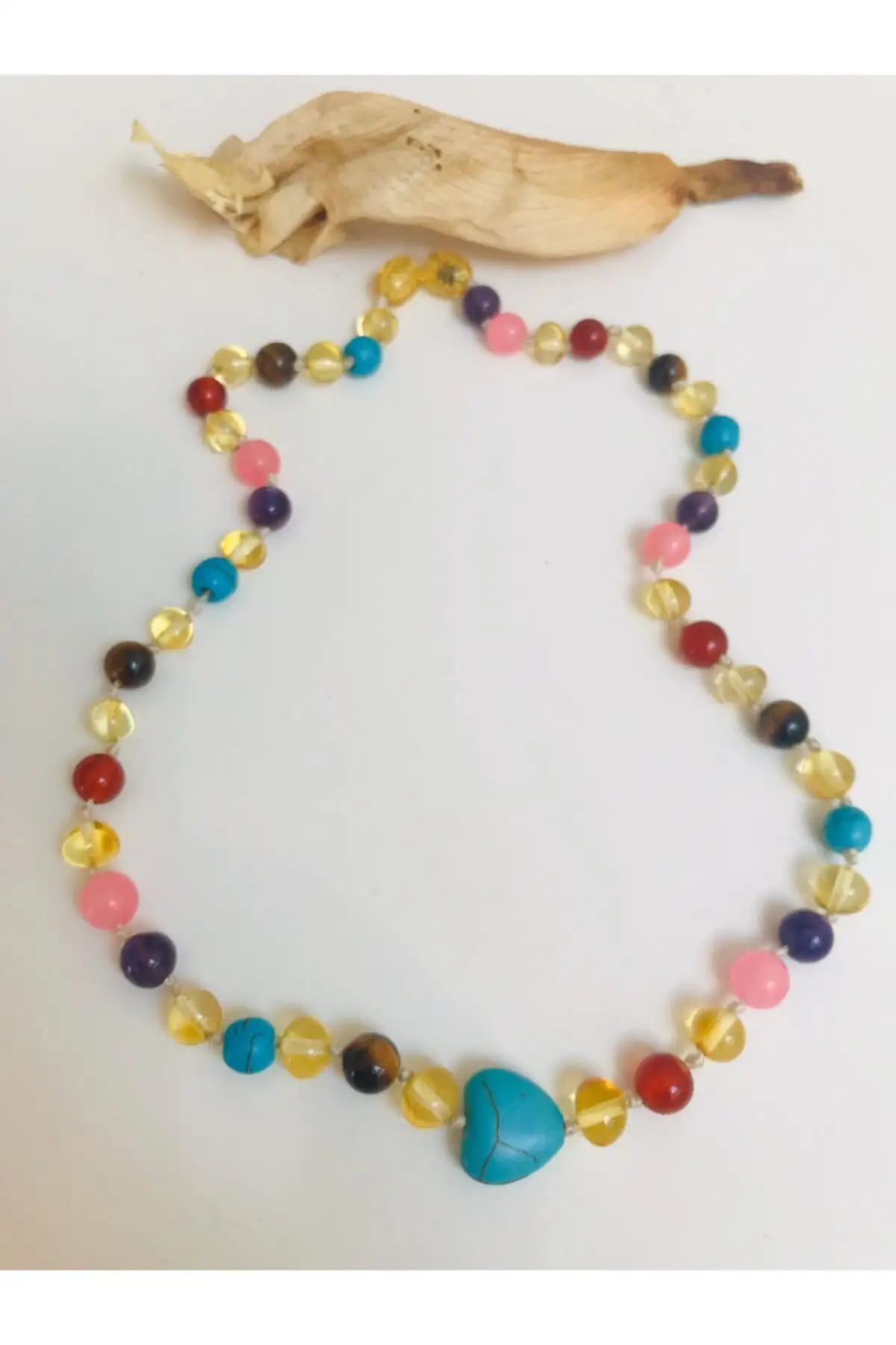 

Женское Ожерелье из натурального камня янтарного цвета