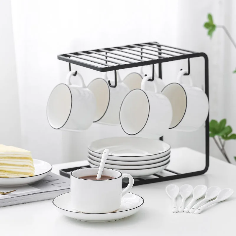 

Nordic Lron Frame Household Ceramic Water Cup Dish Drying Rack Kitchen Accessories Wrought Coffee Mug Holder Storage Organizer