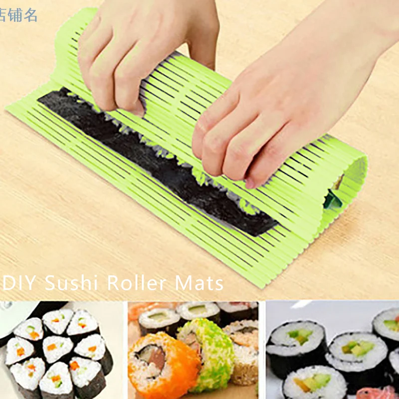 

DIY Silicone Sushi Roller Mats Washable Reusable Sushi Roll Mold Mat DIY Food Rolling Rice Rolling Maker Cake Roll Pad