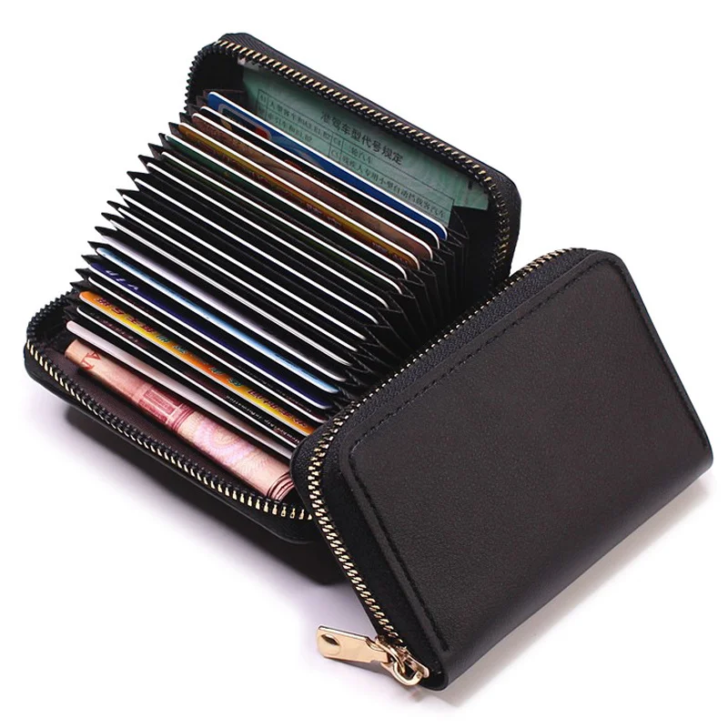 

Business Card Holder Women/men Gray Bank/ID/Credit Card Holder 20 Bits Card PU Leather Protects Case Coin Purse