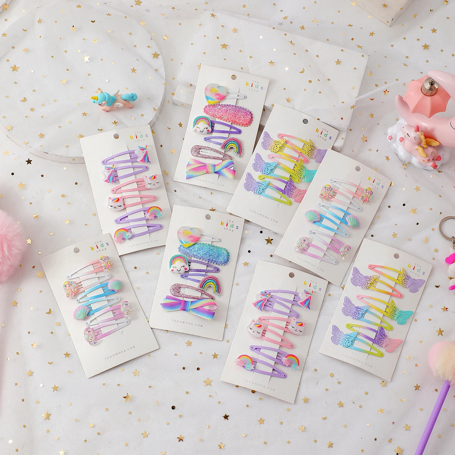 6 шт./комплект заколки для волос в виде единорога