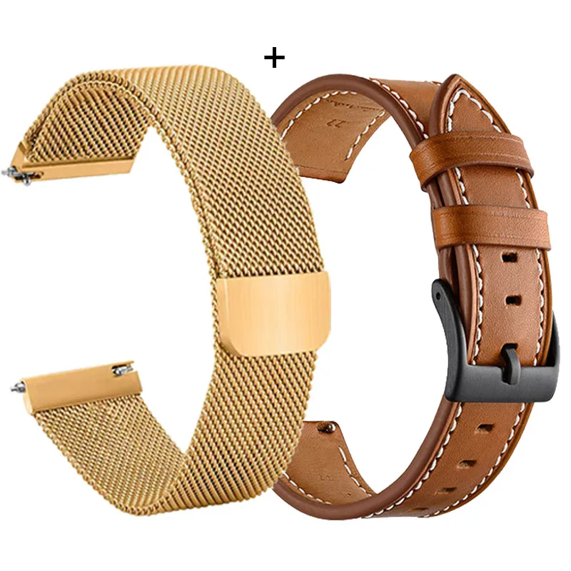 

Bracelet For Huawei Watch 4 Pro Strap Leather Watchband Huawei GT 3 Pro 46mm Bracelet Milan Stainless Steel Wristband