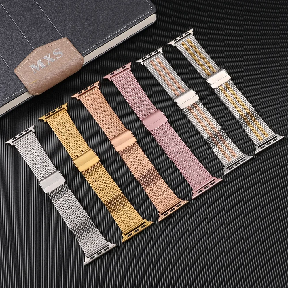 Stainless Steel strap For Apple Watch series 7 band 41mm 45mm Bracelet Metal band for iwatch 6 5 4 44mm 40mm Correa