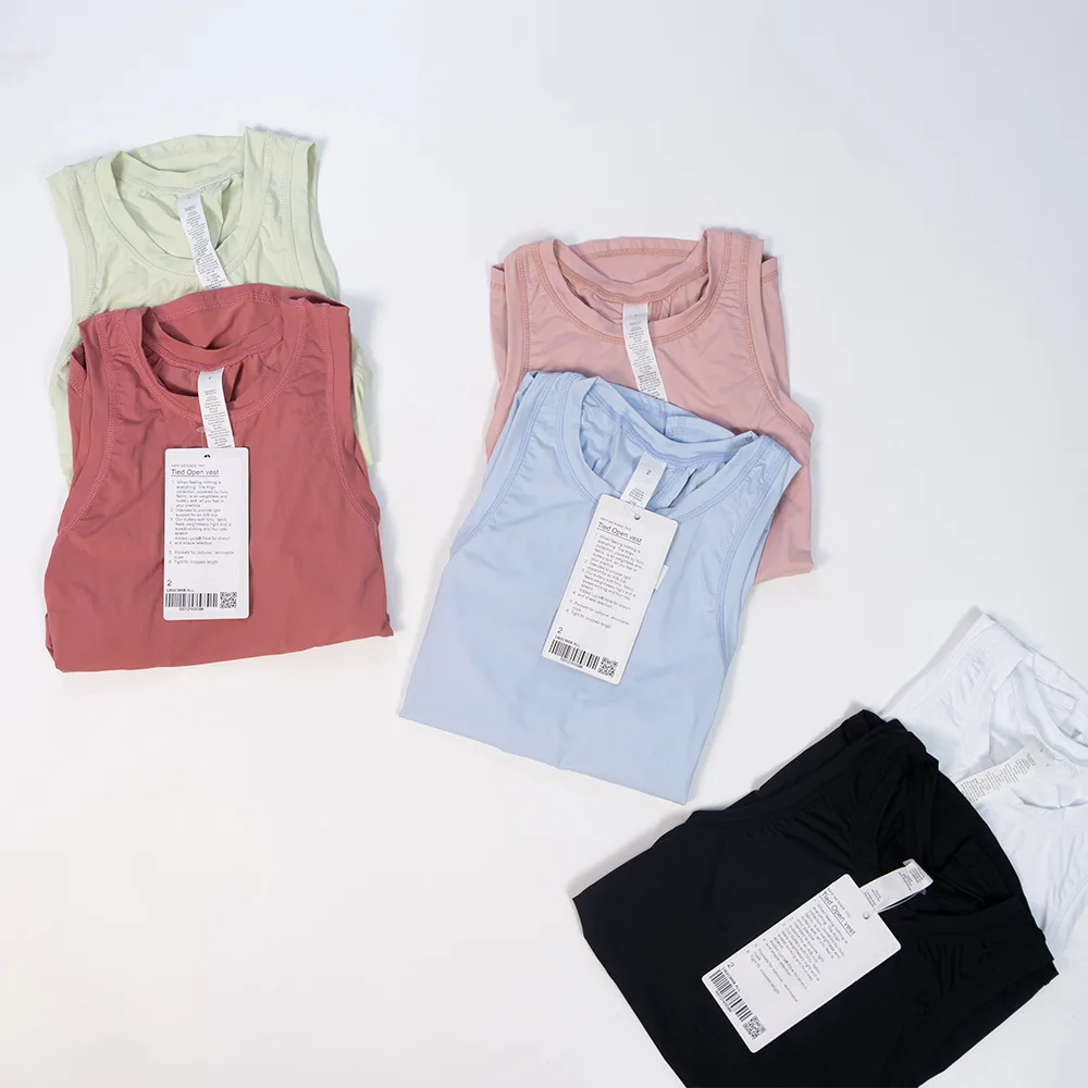 LuluWomen Sleeveless Sports Vest Gym Wear Loose Top Yoga Shirts T-shirt For Fitness All Tied Up Workout Yoga Sportswear