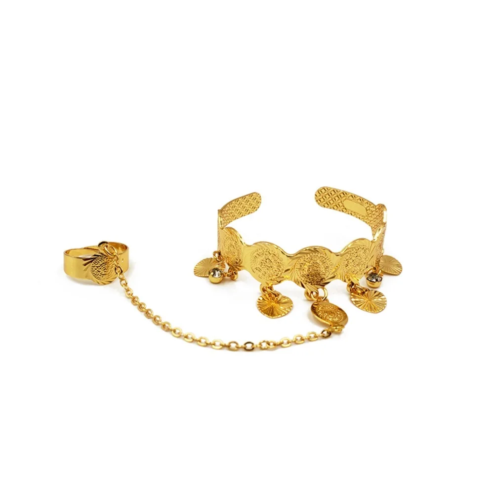

New RoseL Children's Jewelry مجوهرات للأطفال Arab Girls Jewelry 24K Gold Jewelry Set High Quality Baby Bracelet سوار الأطفال