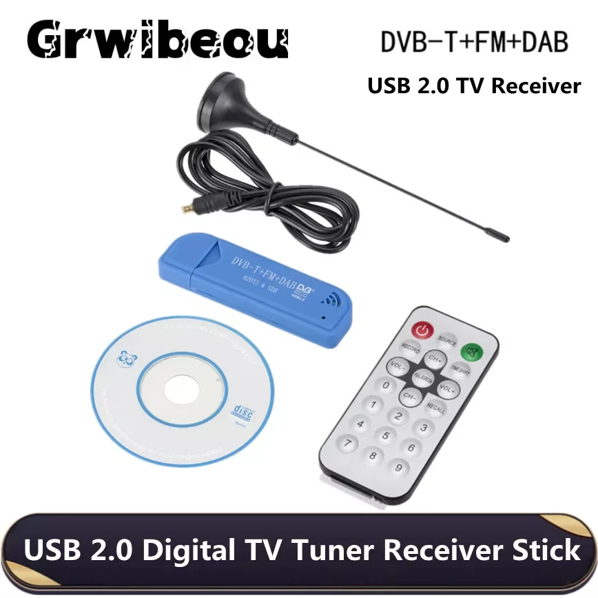 

NEW2023 Grwibeou USB 2.0 TV stick Digital Receiver Software Radio DVB-T R820T2 SDR Digital TV Receiver Stick TV Accessorie Hot S
