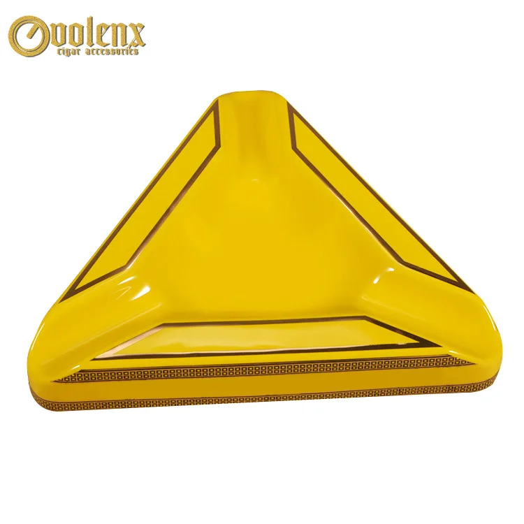Ceramic cigar ashtray large triangular ashtray