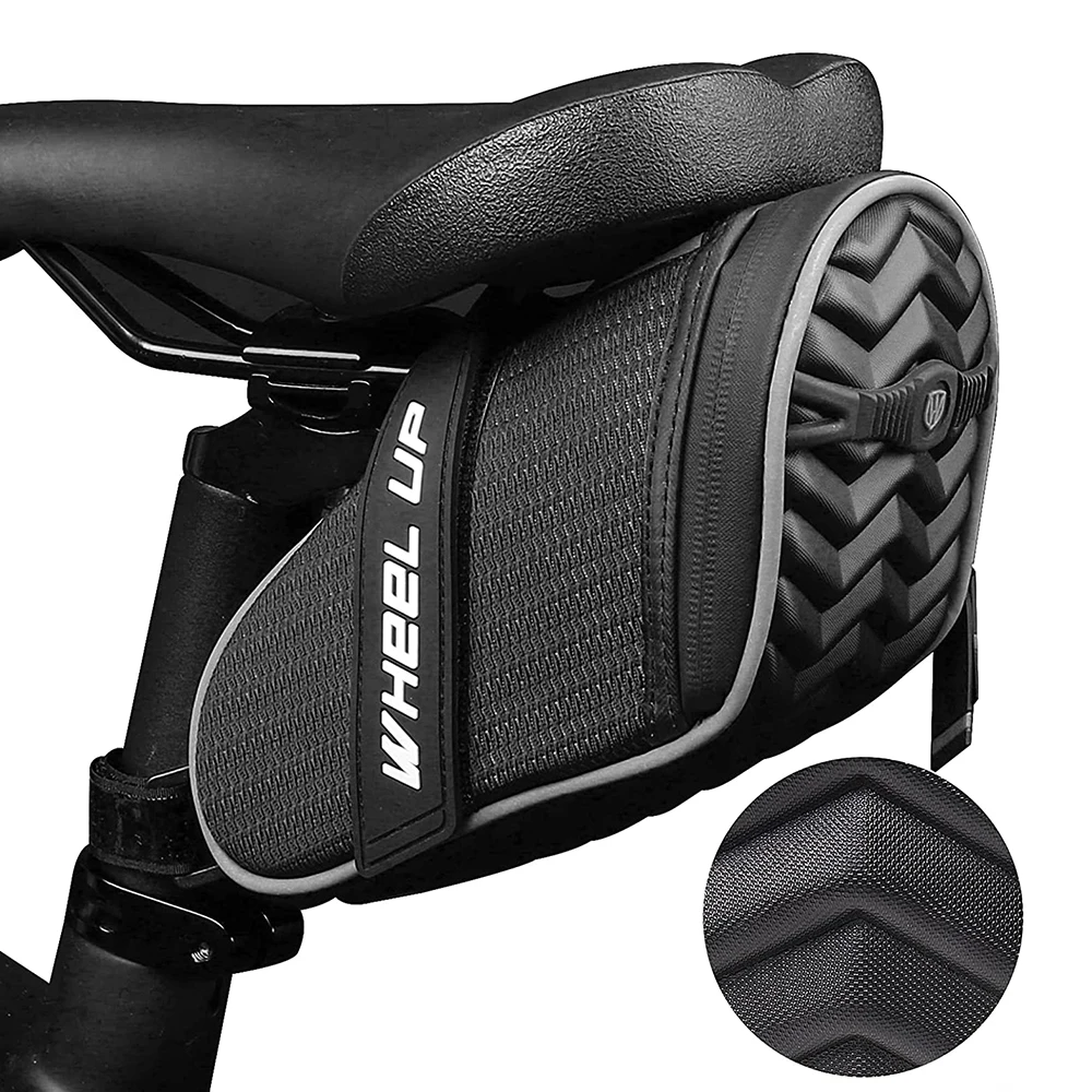 

Bike Saddle Bag - Under Seat Bike Bag Waterproof Bicycle Seat Bag Durable Cycling Accessories for Mountain Bikes Hangable warnin