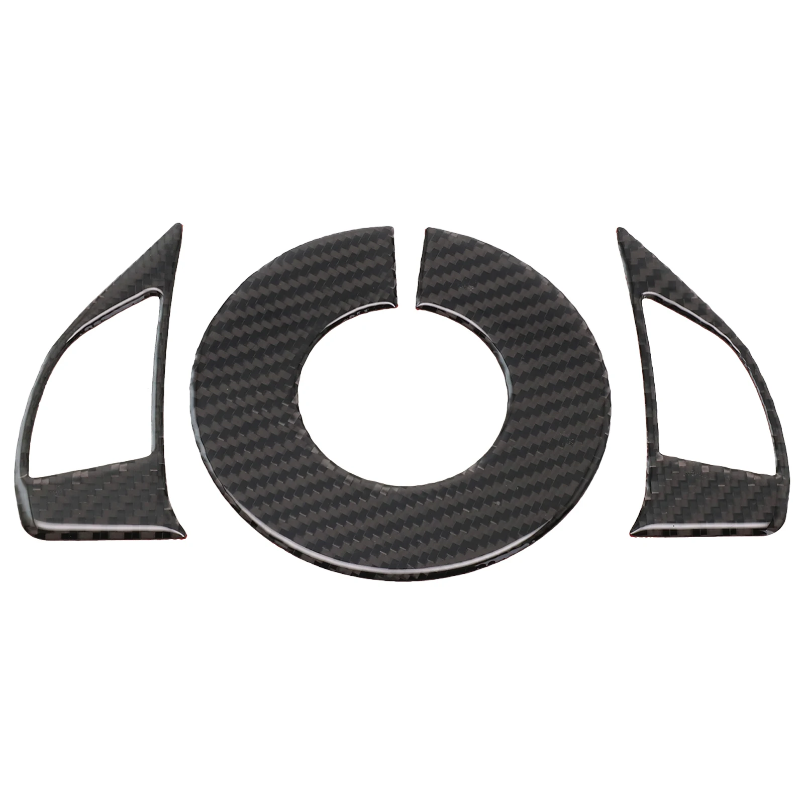 

3pcs Steering Wheel Accent Cover Trim Hot Sale Carbon Fiber Interior Decoration Trim Accessories For Fiat 500 2012-15