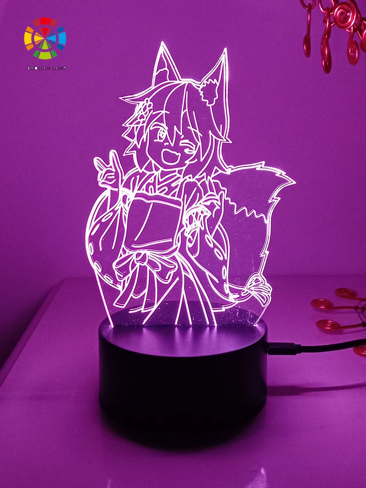 The Helpful Fox Senko San 3d led lamp for bedhome manga ninght lights anime figure room decor lampara de noche dormitorio