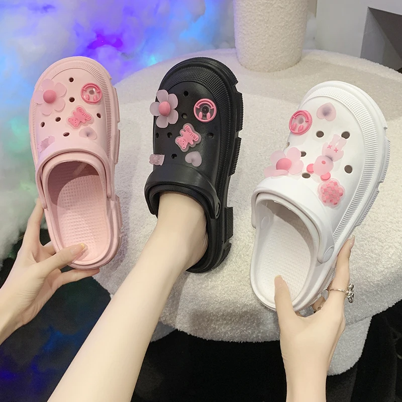 

Women's Summer Slippers Cute Cartoon Handmade Thick Bottom Anti Slip Comfortable Fashion Solid Large 45 Fairy Style Slippers