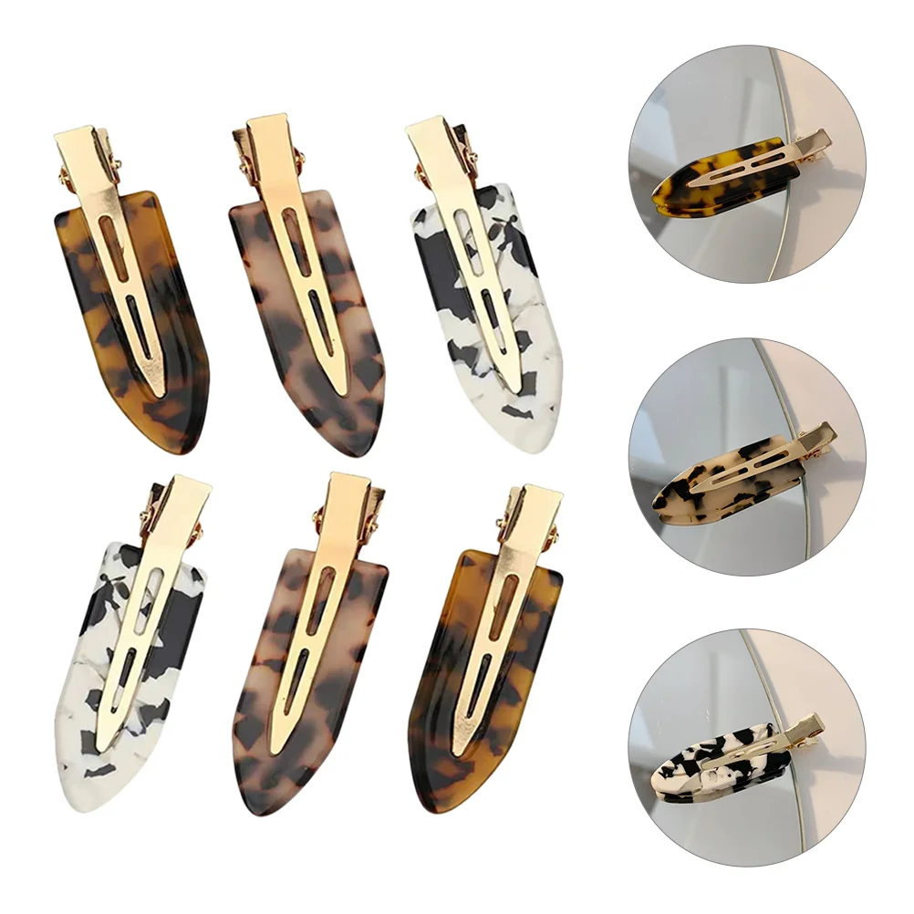 

6 Pcs Hairpin Alligator Clips Women Barrettes Thick Acrylic Acetate Sheet Miss Trumpet Accessories