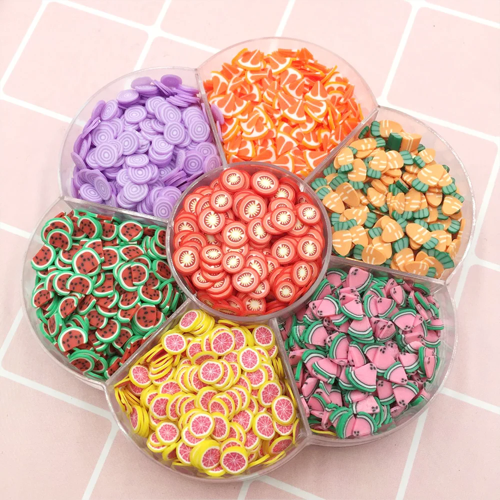 

1Box Mixed Fruits Slices Polymer Clay Sprinkles for Crafts Making DIY Nail Art Decorations Material Phone Decor:5mm