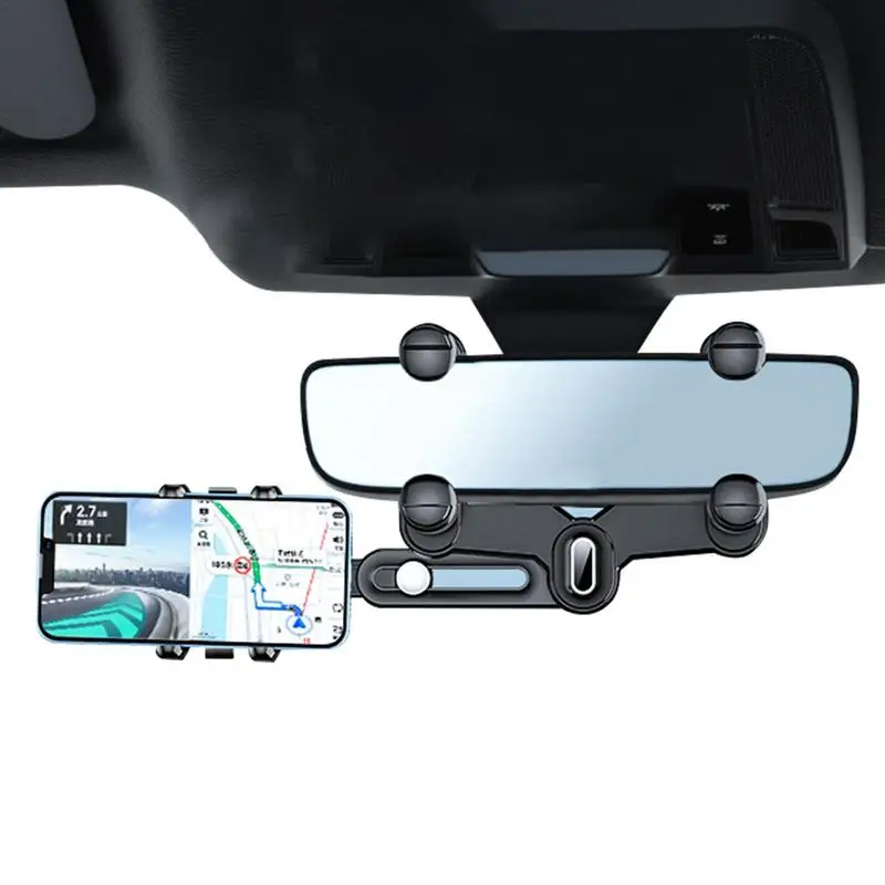 

Car Phone Holder 360 Degree Rotatable Auto Rearview Mirror Seat Hanging Clip Bracket Cell Phone Holder Multifunctional Holder