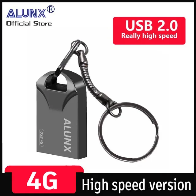 ALUNX 100% Genuine black Mini Pendrive 128Gb Memory Stick 32Gb 4Gb Metal Usb Flash Drive128Gb Pen Drive 64 Gb 8Gb Usb Stick 16Gb 2