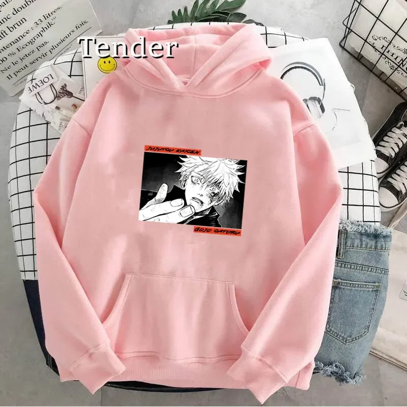

NEW 2023 Jujutsu Kaisen Anime Cosplay Graphic Hoodie Women Aesthetic Clothes Manga Long Sleeve Harajuku Hoodie female sweater
