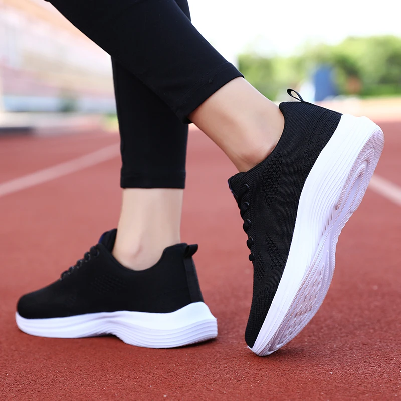 Sneakers Women's Running Shoes Summer Breathable Comfortable Casual Walking Jogging Shoes Lace Up Sneakers Non-Slip Soft Sole