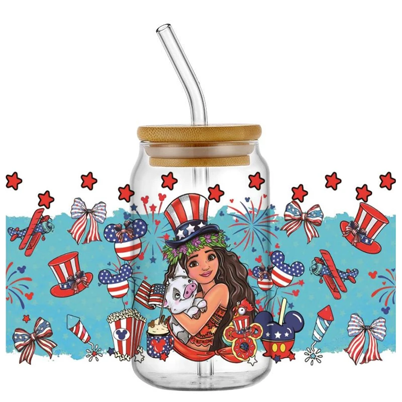 Американский стиль принцессы серии Inc наклейки водостойкие УФ DTF чашки кружки для