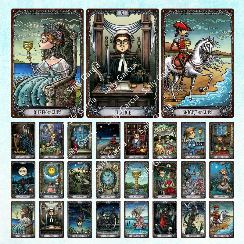 

The Magician Divination Tarot Iron Retro Style Poster Vintage Tin Sign Plaque for Coffee Club Bar Garage Home Wall Decor Plate