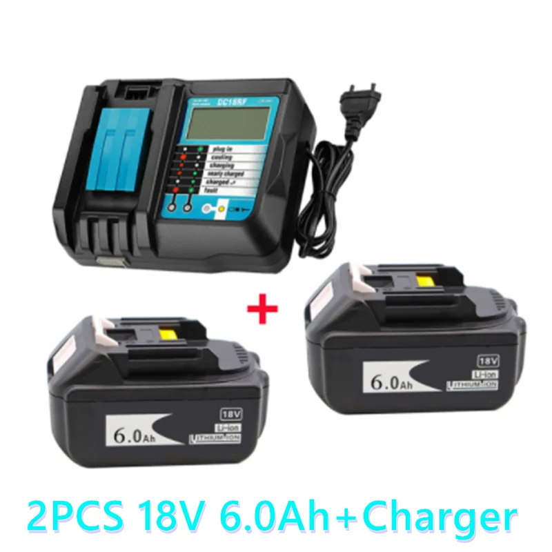 

Local delivery For Makita 18V 6000mAh Rechargeable Power Tools Battery with LED Li-ion Replacement LXT BL1860B BL1860+charger