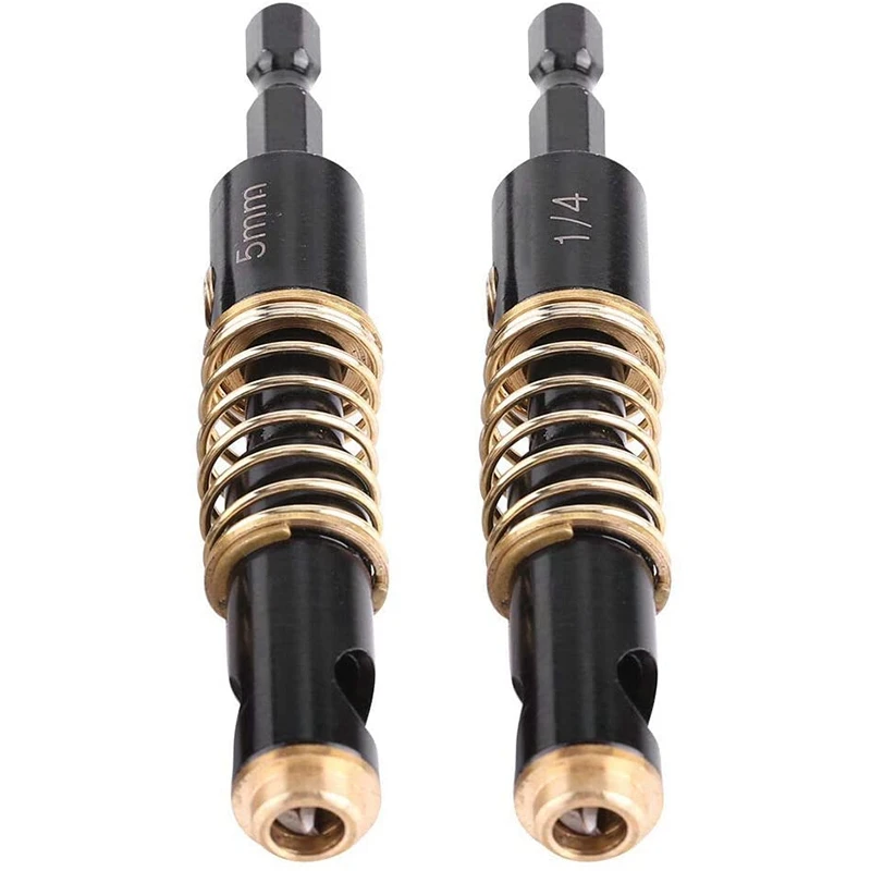2Pcs1/4 Inch Shank Hinge Self Centering Drill Bits Set 5Mm & 1/4 Inch Reaming Drill Wood Plastic Combination
