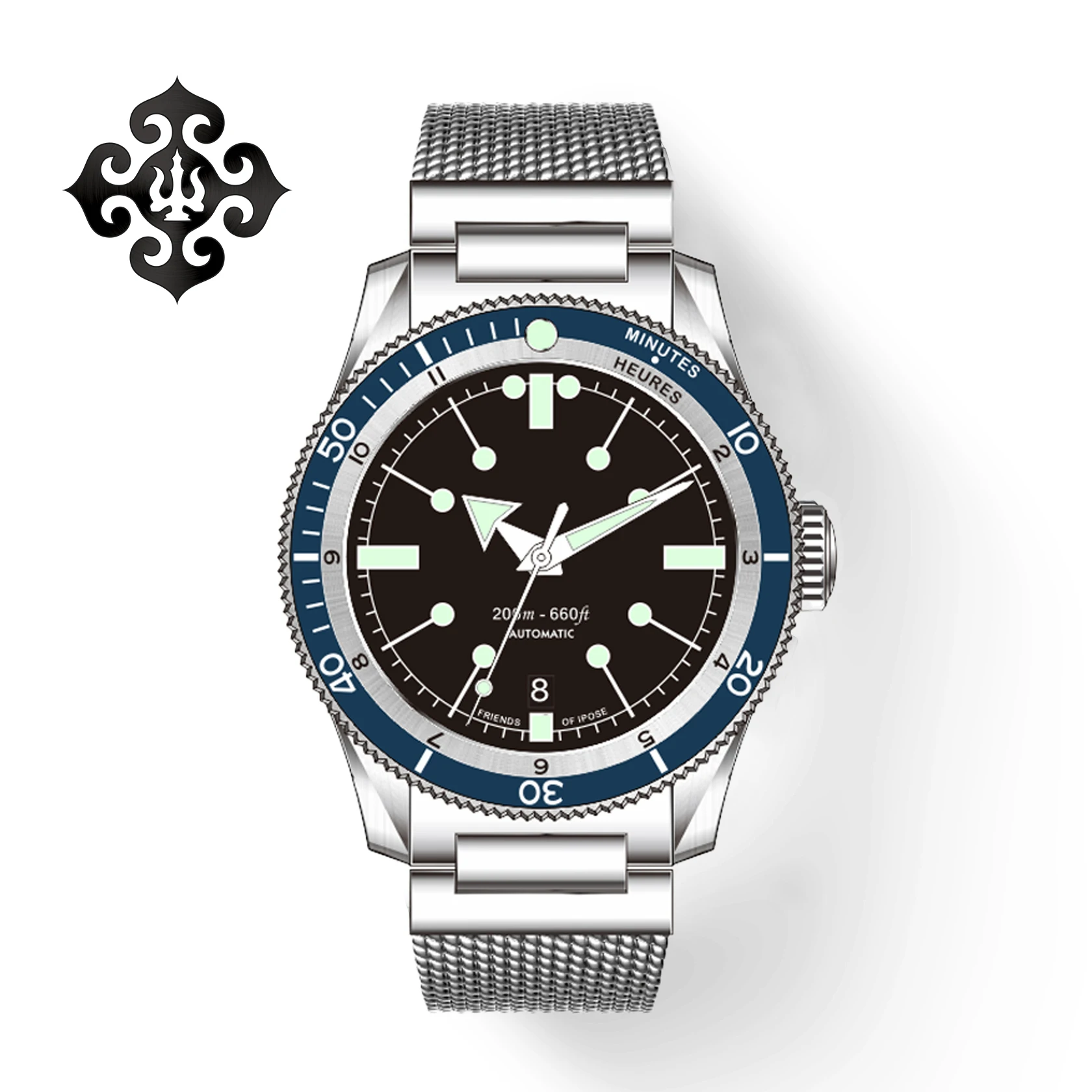 

2023 NEW IPOSE IX&DAO GMT Men Automatic Mechanical Watch PT5000 40mm Luxury Sport Casual 5303 AR Coating C3 Diving Reloj Hombre