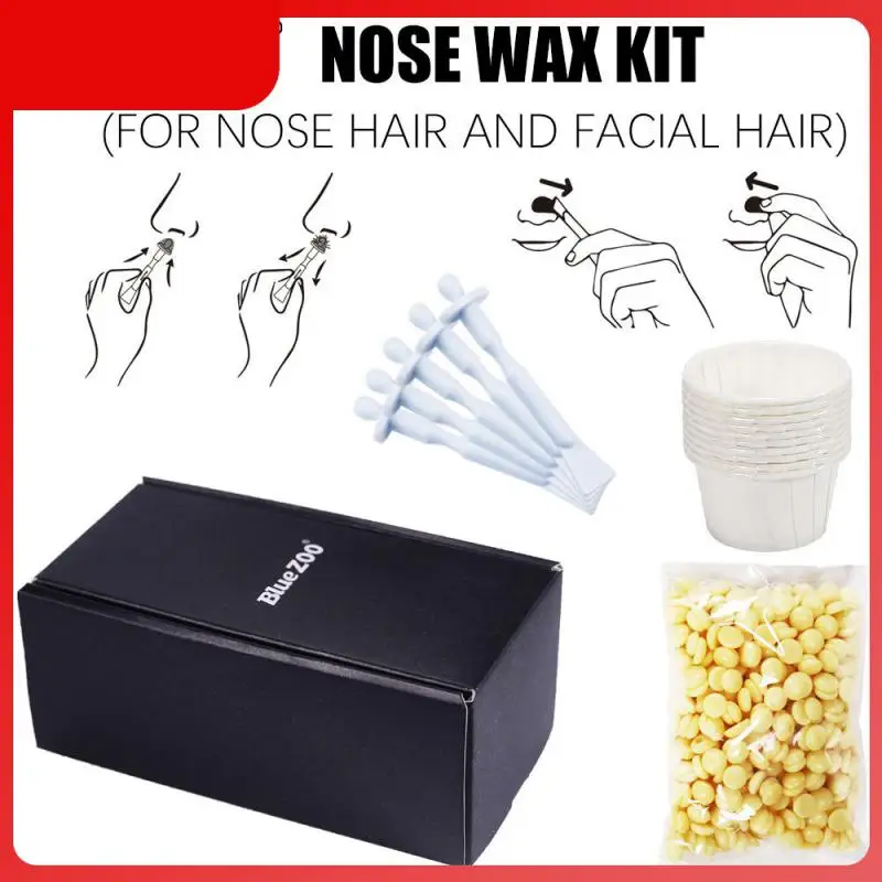 

50g Depilatory Set Small Capacity Nose Hair Removal Wax Painless Mens Nasal Waxing Nose Hair Wax Beans Cleaning Waxing Kit TSLM1