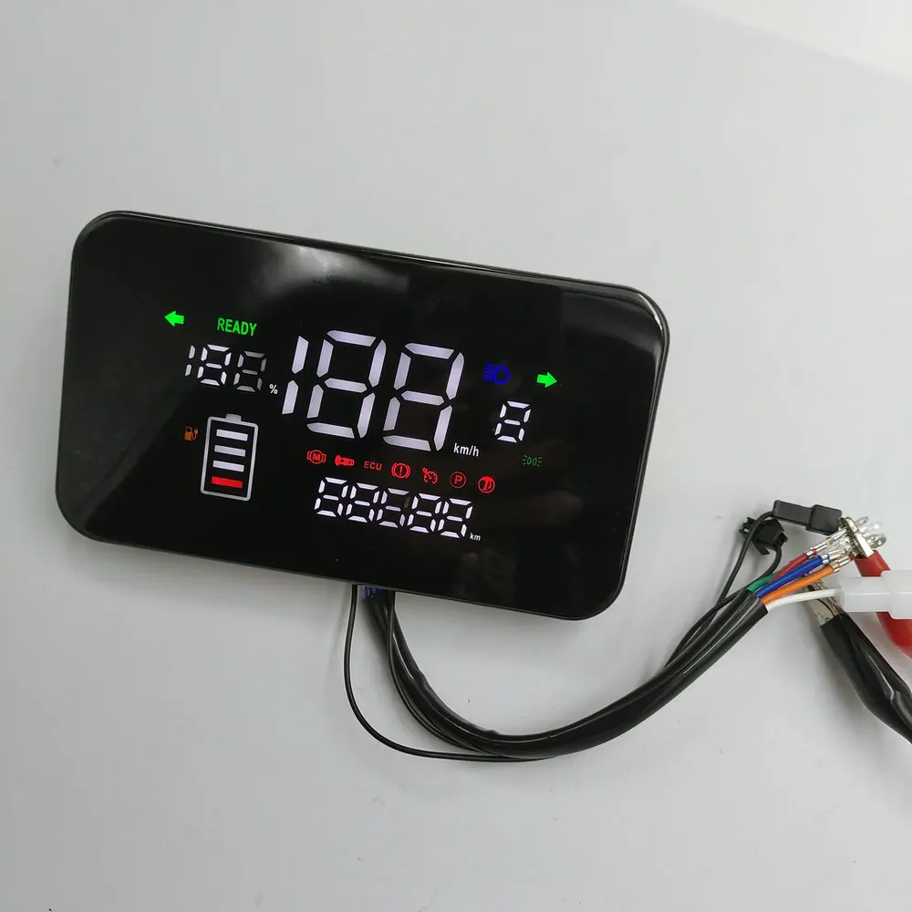 

Electric Scooter Mountain Bike Monitor With Stand On The Back White Text Display 48V60V72V Meter