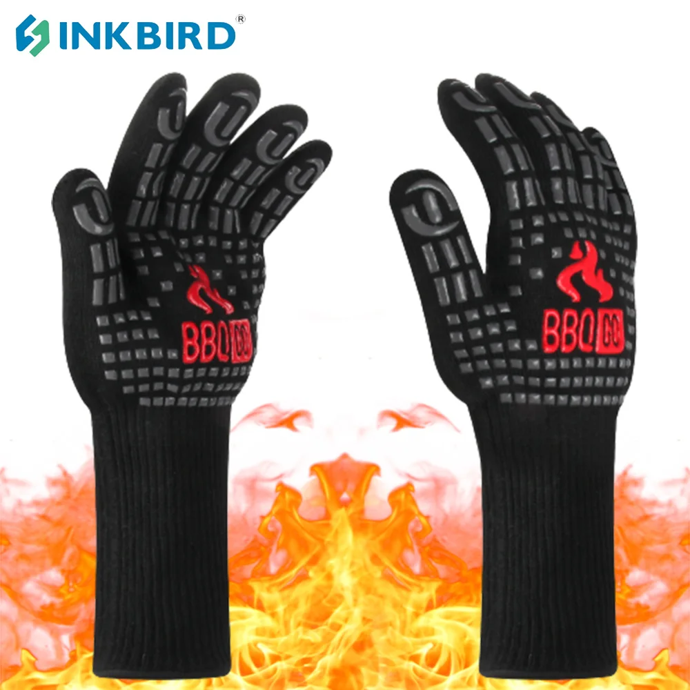 

INKBIRD BBQ Gloves Heat Resistant Potholder And Kitchen Glove Silicone Insulated Grill Mitts Baking Mittens For Cooking Oven Mit