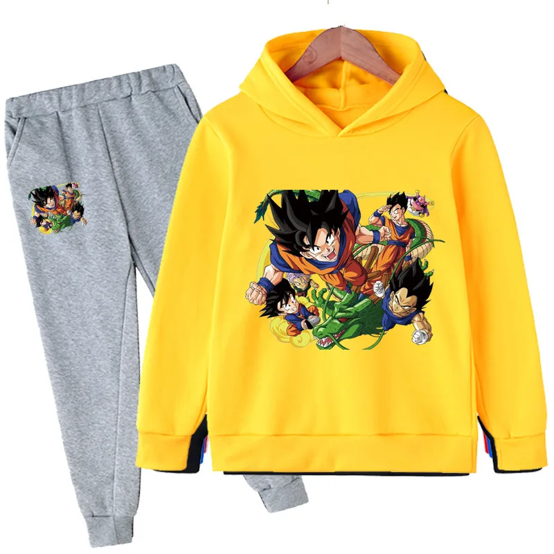 

Детский костюм из двух предметов, свитшот с длинным рукавом и штаны с принтом «Драконий жемчуг» на весну и осень