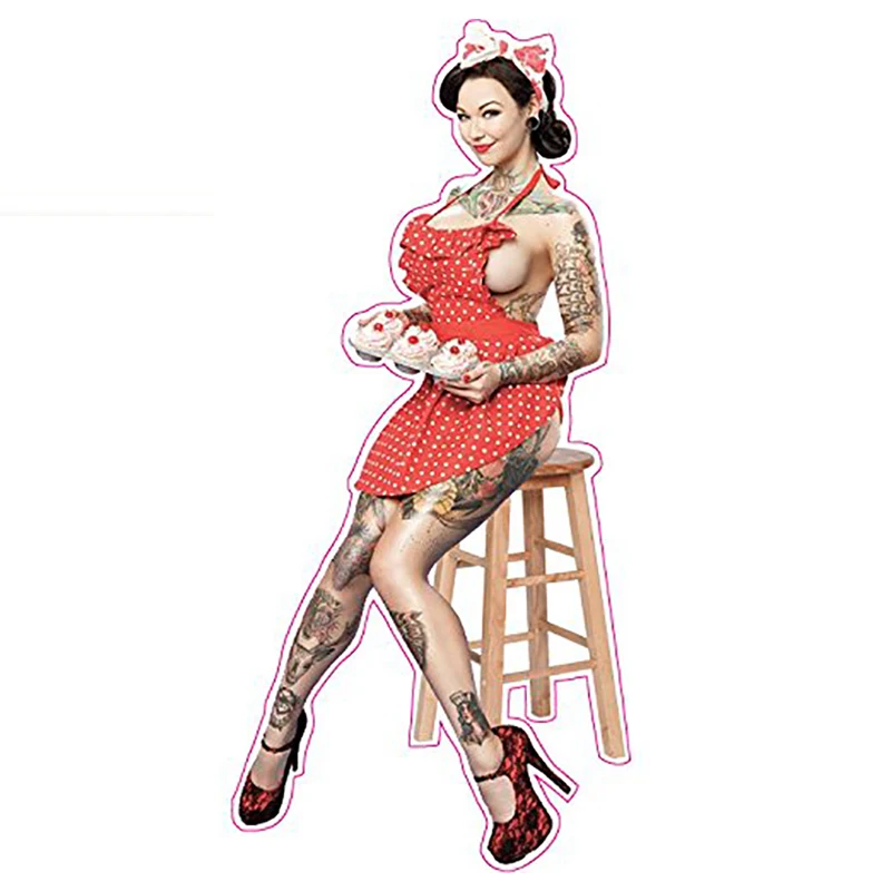 

Сексуальная Татуированная наклейка в виде девушки, мультяшная графическая забавная наклейка для автомобиля, мотоцикла, автомобиля, наклей...