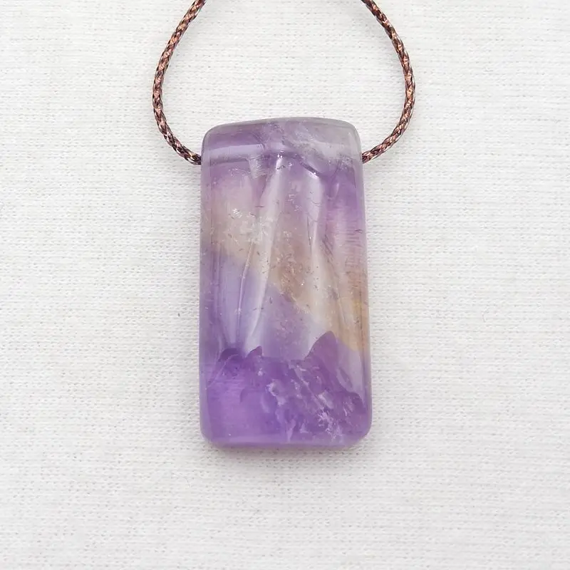 Natural Stone Ametrine Gemstone Pendant Bead 32x16x8mm 9g Semiprecious DIY Jewelry Making Necklace Accessories