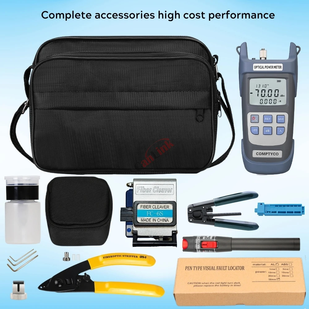 Quality Optical Fiber Cold Splicing Tool Kit FTTH FC-6SComponent Fusion Termination Optical Power Meter Optical Fiber Cleaver