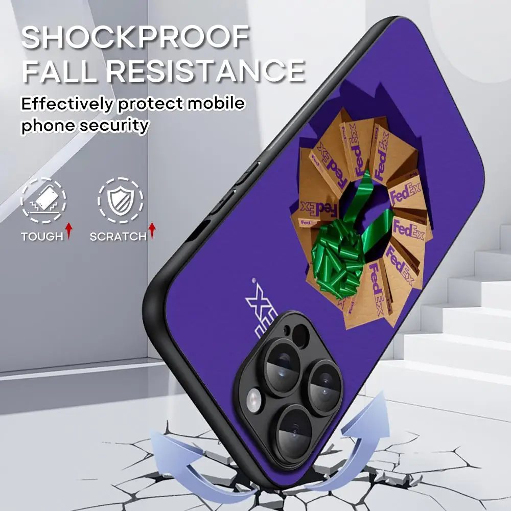 Fedexs express модный дизайн чехол для телефона для iPhone 16, 15, 14, 13, 12, 11 Plus Pro Max, ограниченная серия, черный жесткий чехол из овчины (art.: 3920cbea61d8a) - 3920cbea61d8a