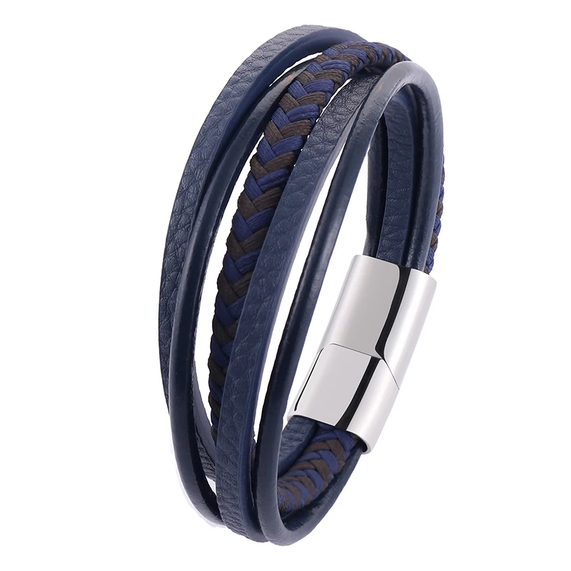 

2022 New Handwoven Multilayer Combination Accessories Zinc Alloy Leather Bracelet Men's Classic Gift