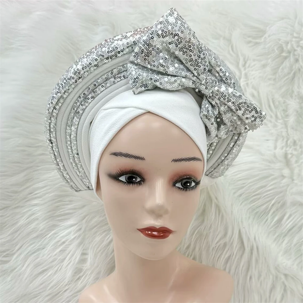 Африканский головной убор женский с блестками Sego новейший дизайн королевский