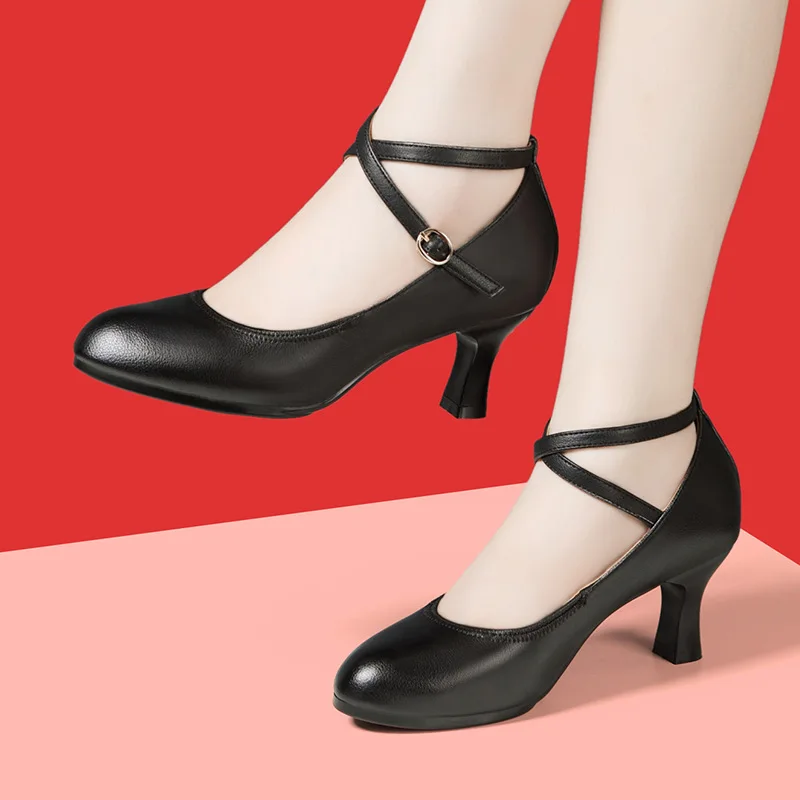 5 см 6 модные удобные туфли на среднем блочном каблуке женские туфли-лодочки 2025