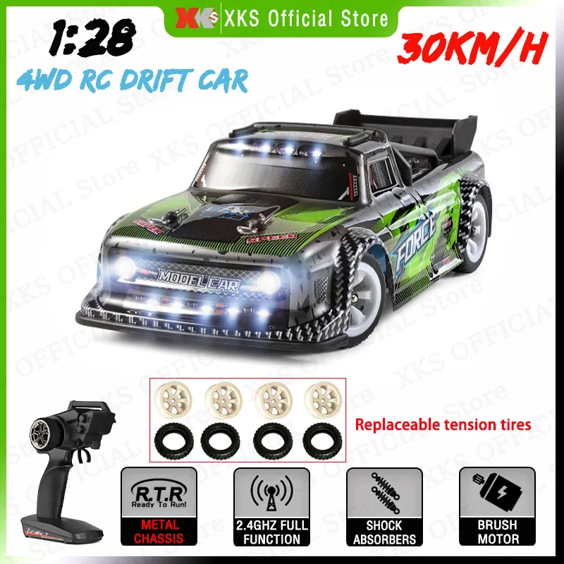 Wltoys XKS 284131 1/28 RC Автомобиль 2,4G 4X4 внедорожник светодиодный светильник с дистанционным управлением 30 км/ч Высокоскоростной RC Дрифт мини игрушечный автомобиль подарок для мальчика
