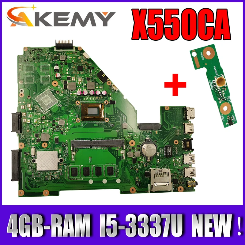 

Материнская плата Akmey 90NB00U0-R00010 X550CC REV: 2,0 с процессором I5-3337U и ОЗУ 4 ГБ для ноутбуков Asus X550CA