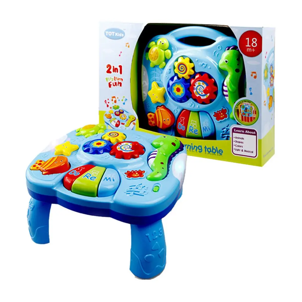 

Early Learning Desk Children's Gift Light Music Marine Animal Learning Table With Strap Equipped With Table Feet