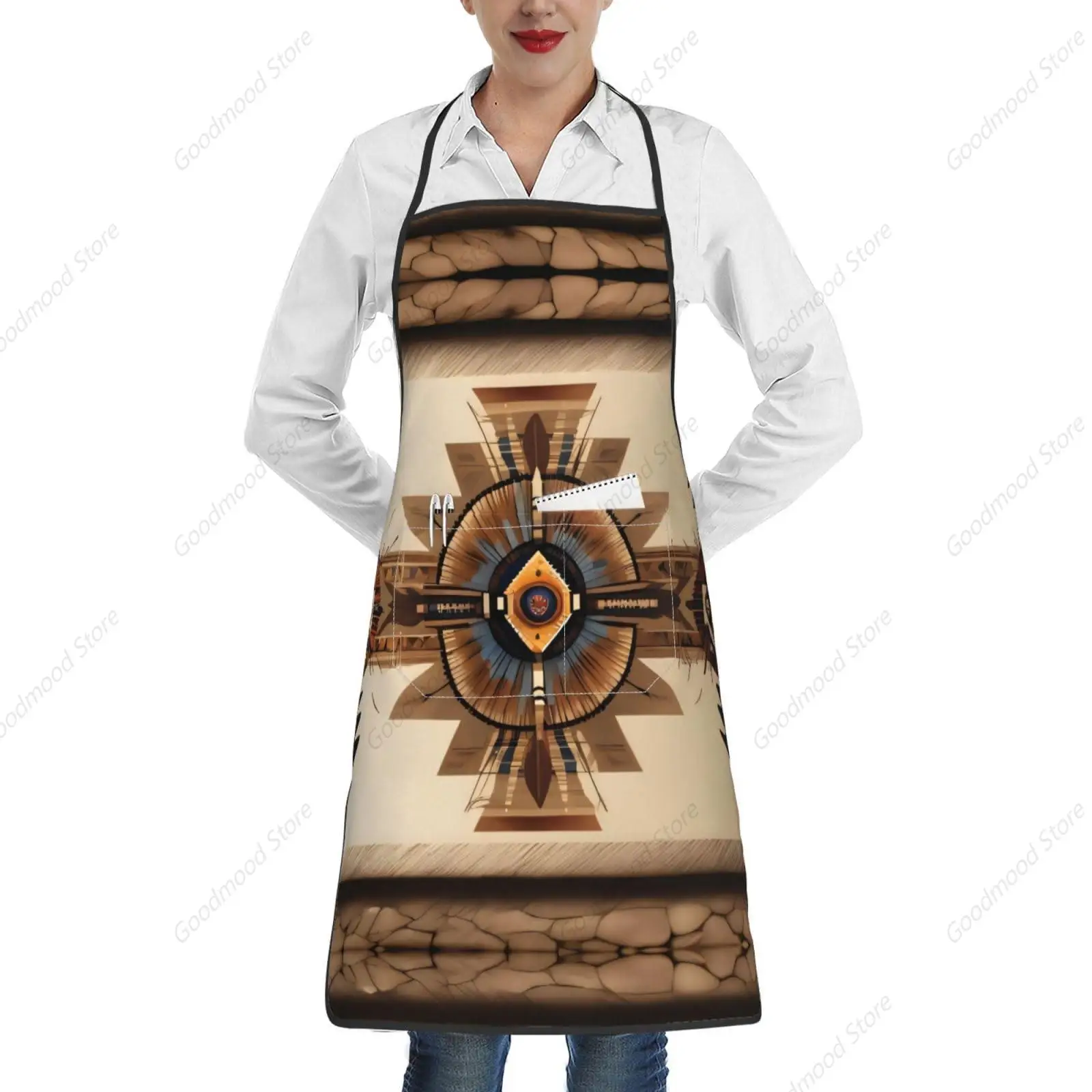 Фартук с карманами и подолом-маслостойкий грязеотталкивающий