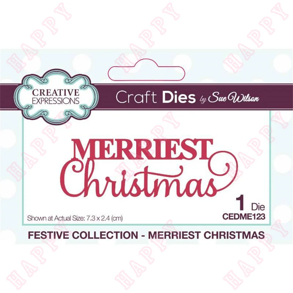

2022 Merriest Christmas Metal Cutting Dies Scrapbook Diy Decoration Diary Album Paper Craft Embossing Cards Blade Punch Moulds
