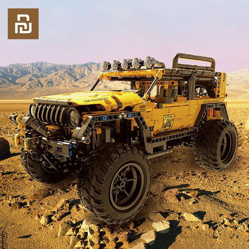 

ONEBOT Building Blocks Off Road 1 : 10 Car Model Manual Lifting Chassis Simulation V6 Engine Car Truck DIY Toys for Boys Gifts