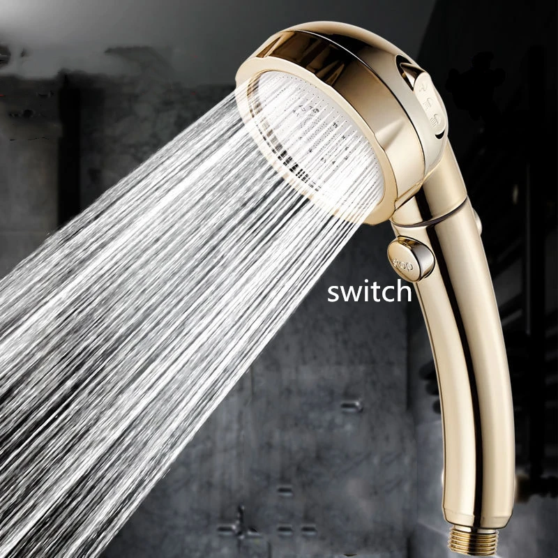 

360 Degrees Rotating Adjustable Water Saving Shower Head 3Mode Shower Water Pressure With Water Control Button bathroom set
