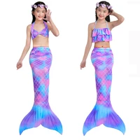 kids mermaid tails for swimming little mermaid girls swimsuit bikini set bathing suit party cosplay costumes no flipper