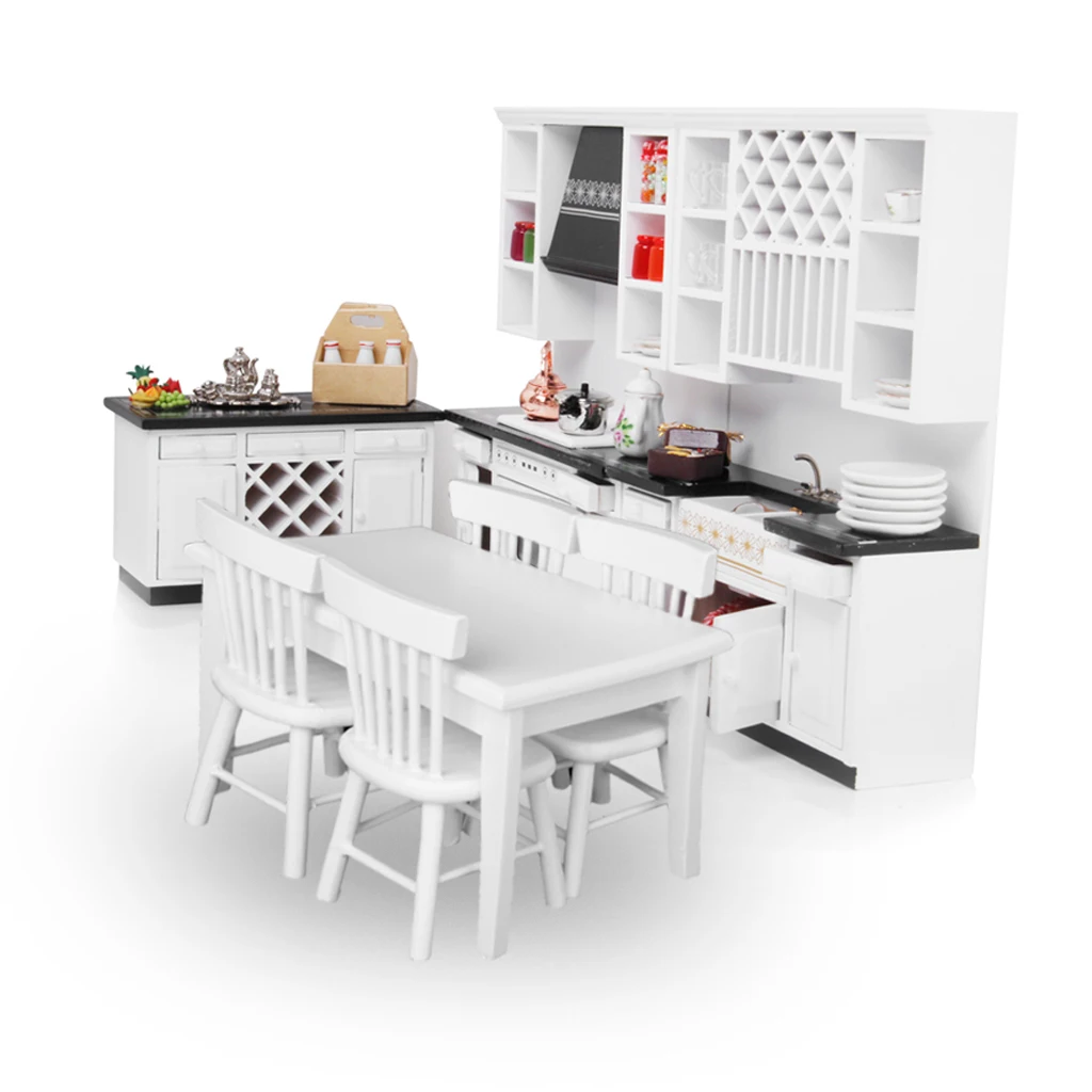 

1/12 Dolls House Furniture Cabinet Set Delxue Kitchen