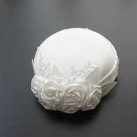 vintage fairy white and ivory silk satin flower top hat for wedding ozdoby do wlosow %c5%9blubne matrimonio personalizzato accessori
