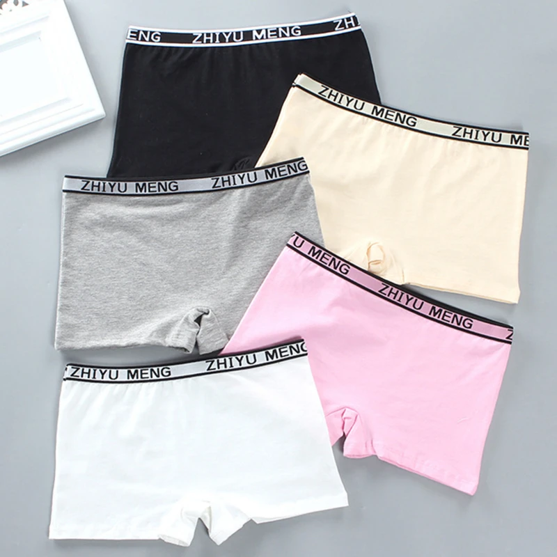 

1pcs Girls Boxer Briefs Panties Underwear Underpants Girl For Kids Children 8-14Y Solid Color Underwear High Quality 2022 New