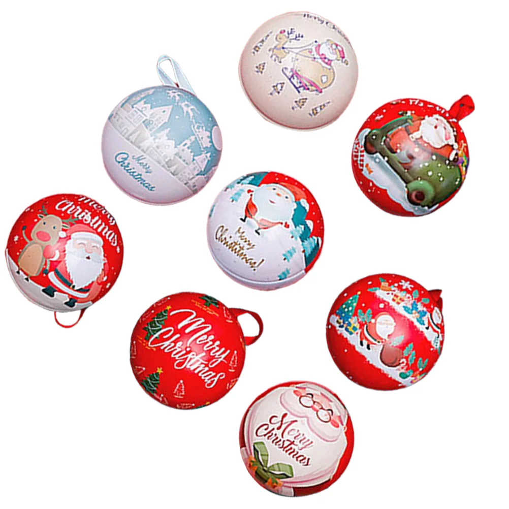 

8 Pcs Christmas Present The Gift Candy Storage Ball Packing Box Decor Canister Plastic Decorations Elder Tree Ornaments