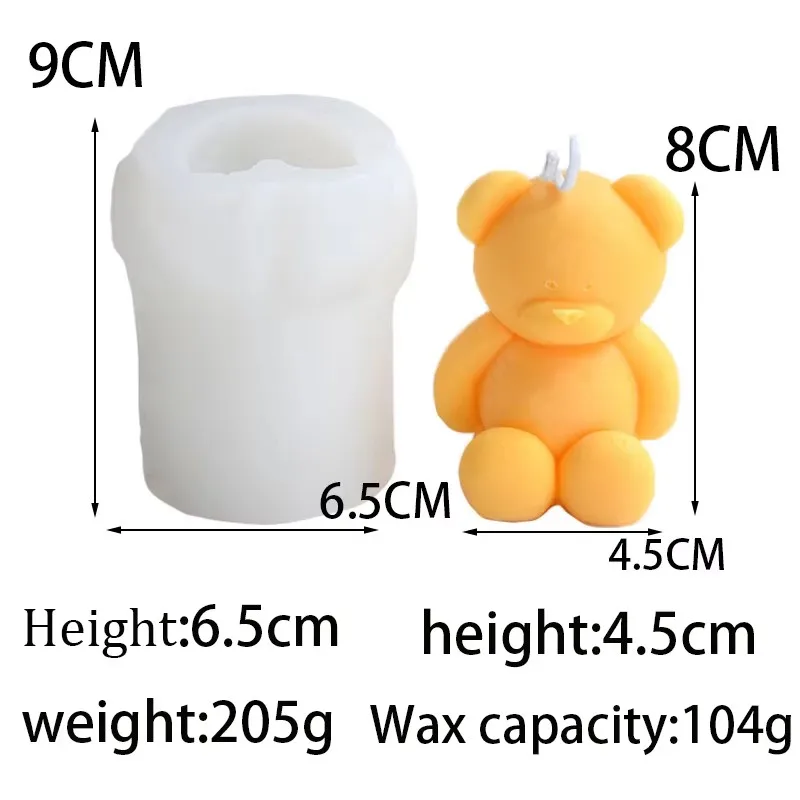 Большая 3d Форма Для Свечей С Сидящим Медведем Силиконовая Ароматерапии Сделай